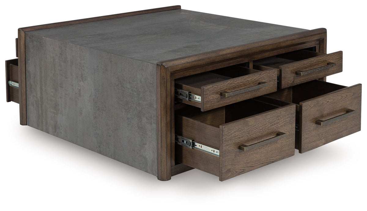 Kallenny - Square Cocktail Table - Brown / Gray - Select Living Furniture - Cocktail Tables - Signature Design by Ashley® - T669-8 - Kallenny - Square Cocktail Table - Brown / Gray -