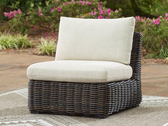 Kimora Beige And Dark Brown Performance Fabric Outdoor Modular Sectional - Select Living Furniture - Select Living Furniture -  - 3 Piece Sectional - Kimora Beige And Dark Brown Performance Fabric Outdoor Modular Sectional -