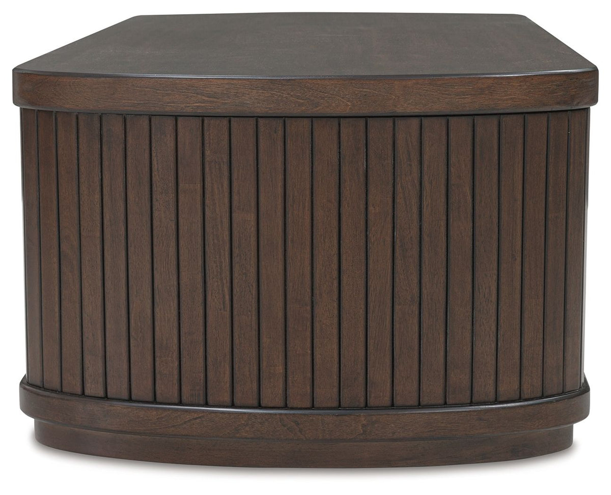 Korestone - Lift Top Cocktail Table - Dark Brown - Select Living Furniture - Cocktail Tables - Signature Design by Ashley® - T679-9 - Korestone - Lift Top Cocktail Table - Dark Brown -