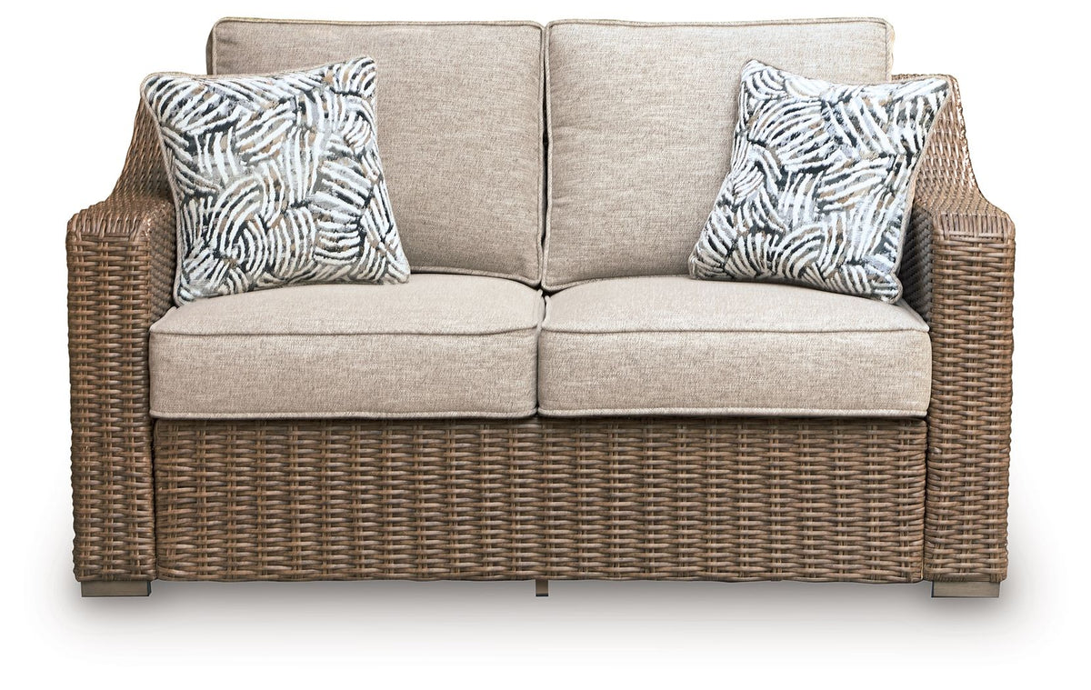 Laguna Heights - Loveseat With Cushion - Beige - Select Living Furniture - Loveseats - Signature Design by Ashley® - PCP790-835 - Laguna Heights - Loveseat With Cushion - Beige -