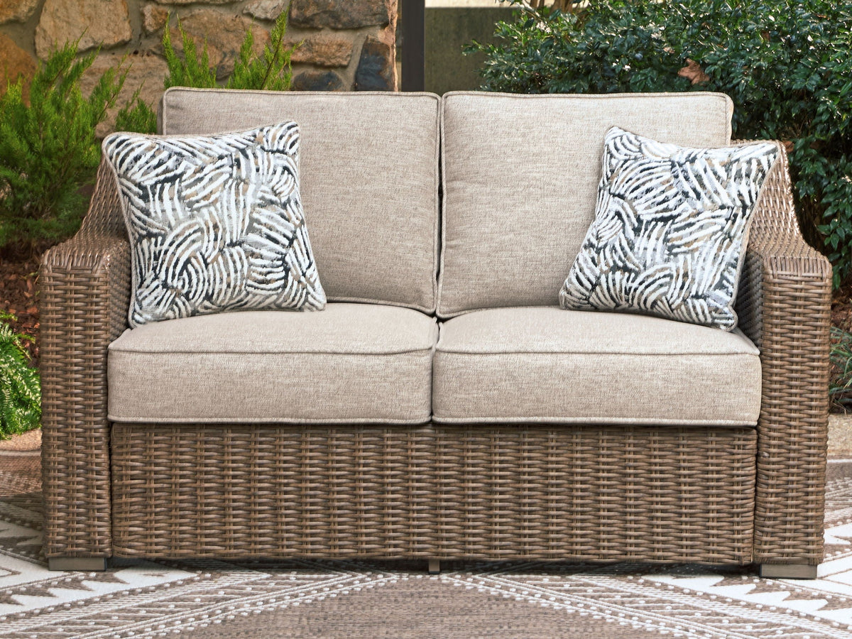 Laguna Heights - Loveseat With Cushion - Beige - Select Living Furniture - Loveseats - Signature Design by Ashley® - PCP790-835 - Laguna Heights - Loveseat With Cushion - Beige -