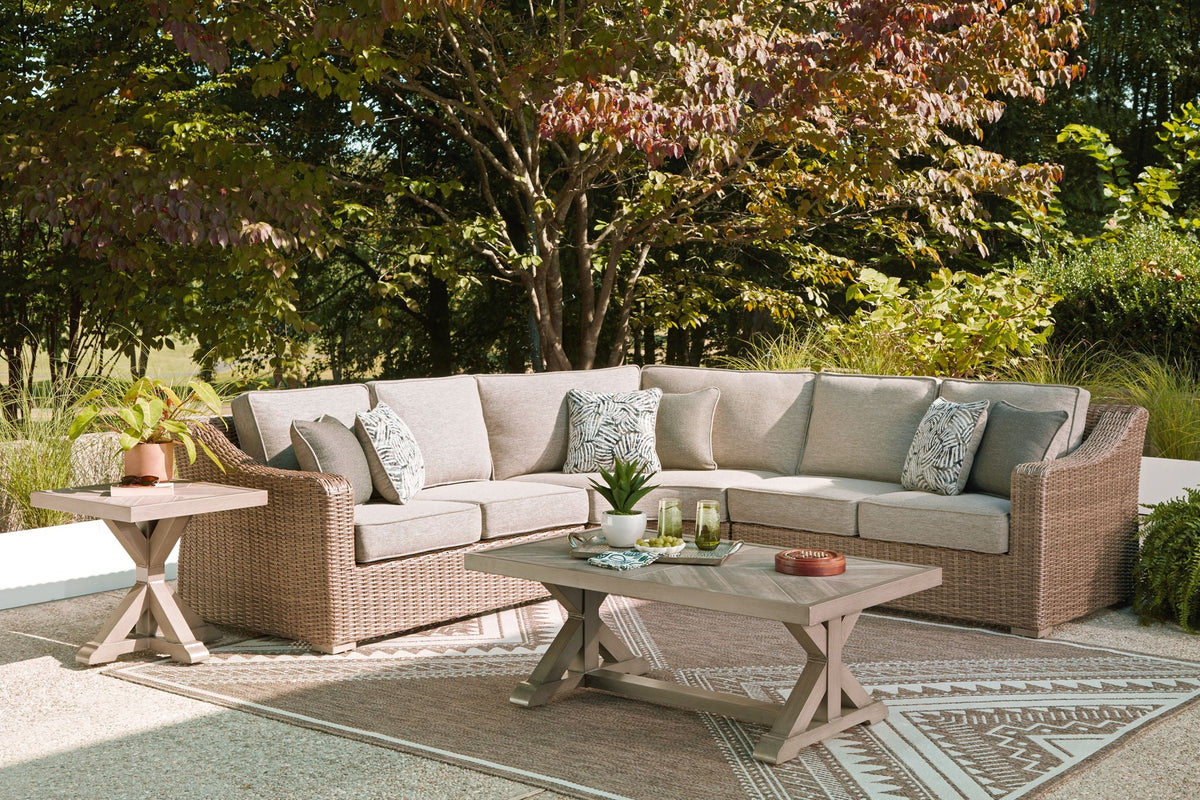 Laguna Heights - Outdoor Sectional - Select Living Furniture - Stationary Sectionals - Signature Design by Ashley® - PCP790P2 - Beige -4 Pc. Sectional - Laguna Heights - Outdoor Sectional -