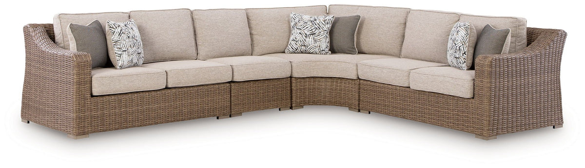 Laguna Heights - Outdoor Sectional - Select Living Furniture - Stationary Sectionals - Signature Design by Ashley® - PCP790P2 - Beige -4 Pc. Sectional - Laguna Heights - Outdoor Sectional -