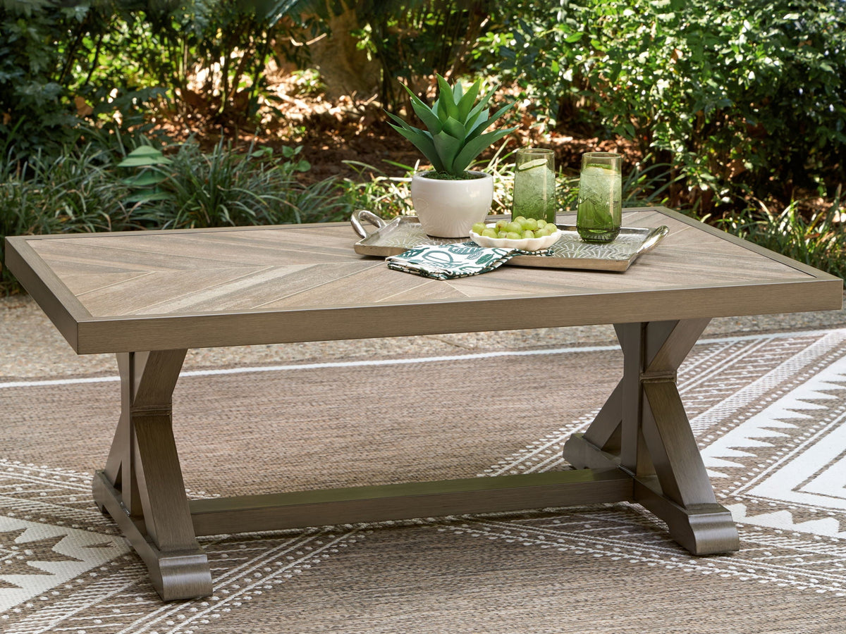 Laguna Heights - Rectangular Cocktail Table - Beige - Select Living Furniture - Coffee Tables - Signature Design by Ashley® - PCP790-701 - Laguna Heights - Rectangular Cocktail Table - Beige -