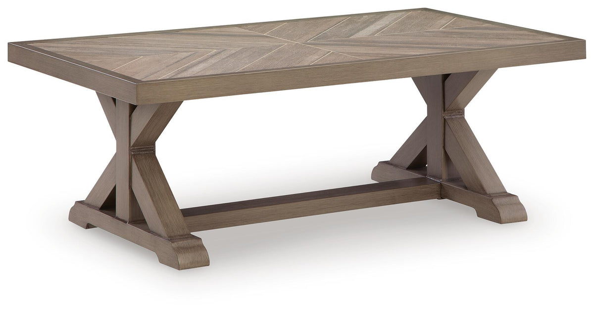 Laguna Heights - Rectangular Cocktail Table - Beige - Select Living Furniture - Coffee Tables - Signature Design by Ashley® - PCP790-701 - Laguna Heights - Rectangular Cocktail Table - Beige -