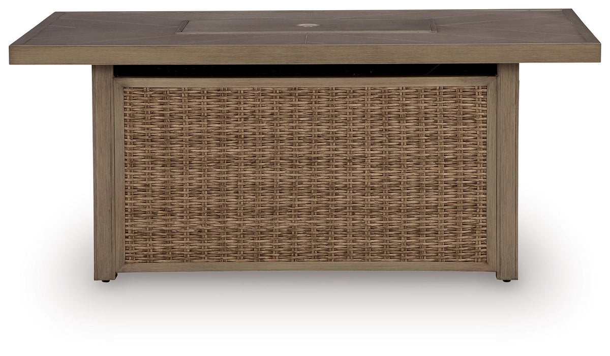 Laguna Heights - Rectangular Fire Pit Table - Beige - Select Living Furniture - Fire Pits - Signature Design by Ashley® - PCP790-773 - Laguna Heights - Rectangular Fire Pit Table - Beige -
