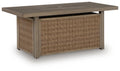 Laguna Heights - Rectangular Fire Pit Table - Beige - Select Living Furniture - Fire Pits - Signature Design by Ashley® - PCP790-773 - Laguna Heights - Rectangular Fire Pit Table - Beige -