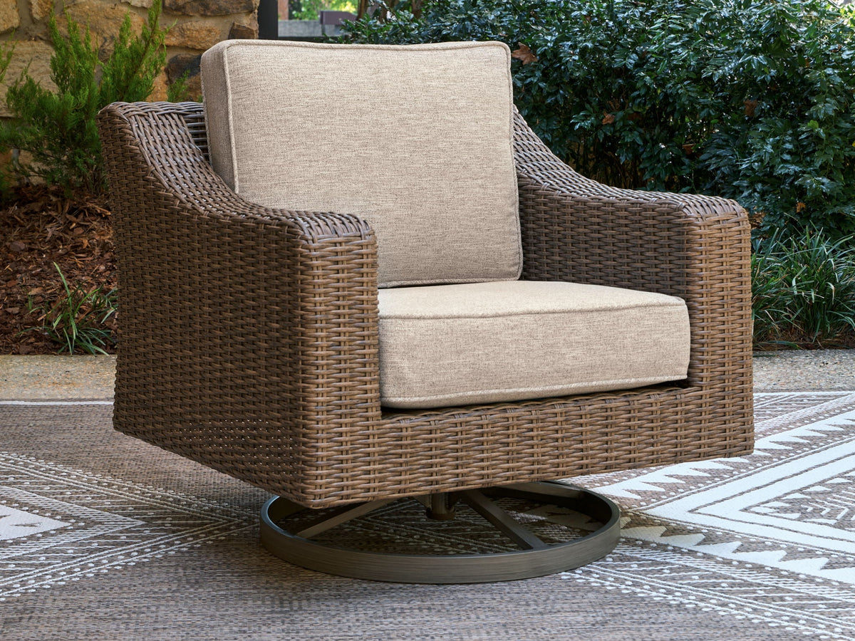 Laguna Heights - Swivel Lounge With Cushion - Beige - Select Living Furniture - Swivel Chairs - Signature Design by Ashley® - PCP790-821 - Laguna Heights - Swivel Lounge With Cushion - Beige -