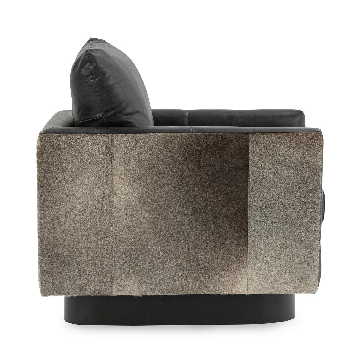Lathe - Leather/Hide Accent Chair - Select Living Furniture - Arm Chairs - Classic Home - 53002067 - Black - Lathe - Leather/Hide Accent Chair -