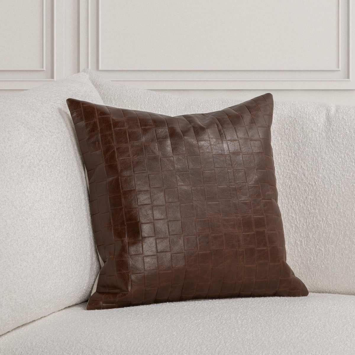 Leather Seston - 20" x 20" Pillow - Brown - Select Living Furniture - Accent Pillows - Villa - V320035 - Leather Seston - 20" x 20" Pillow - Brown -