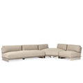 Livia - Teak 3 Piece Outdoor Sectional - Taupe - Select Living Furniture - Stationary Sectionals - Classic Home - 53051647 - Livia - Teak 3 Piece Outdoor Sectional - Taupe -