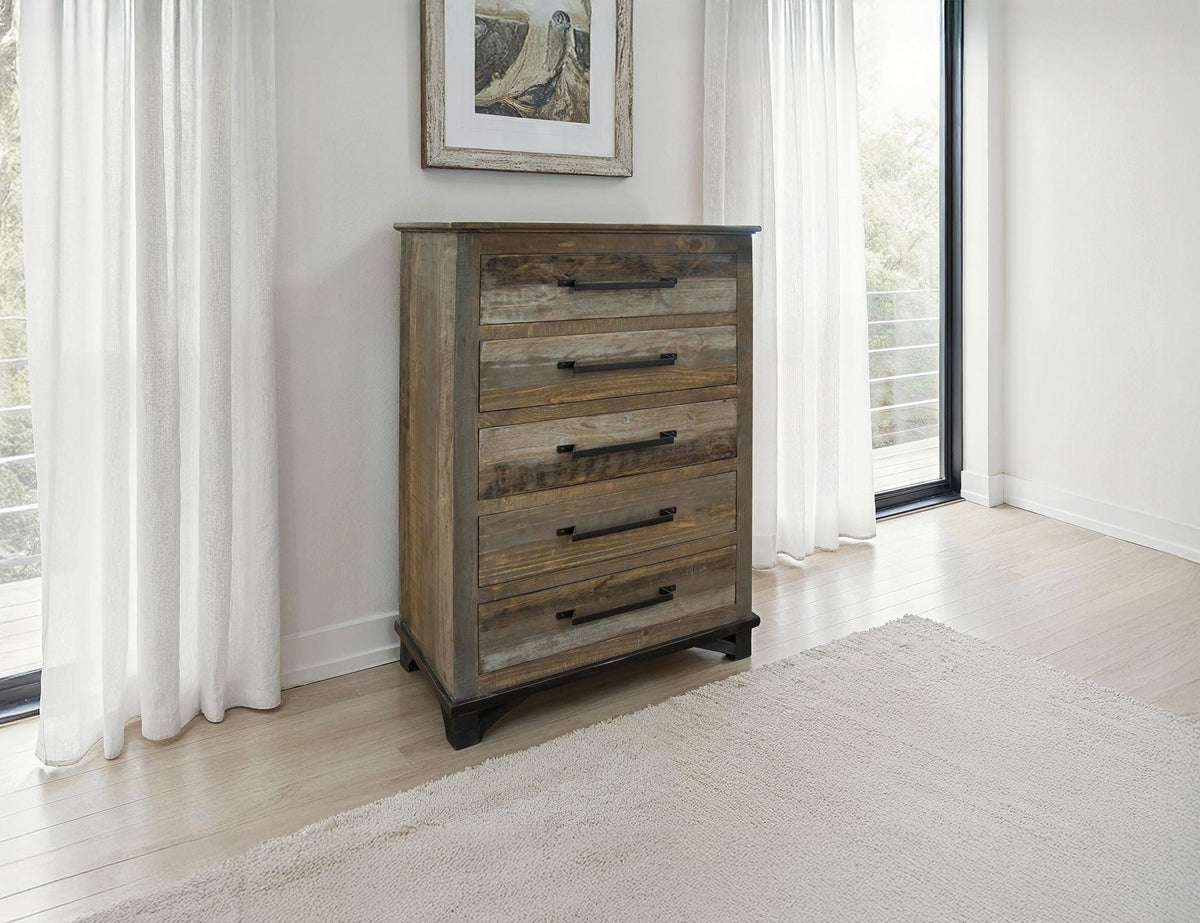 Loft - 5 Drawer Chest - Select Living Furniture - Accent Chests - IFD Group - IFD6441CHT - Light Brown - Loft - 5 Drawer Chest -