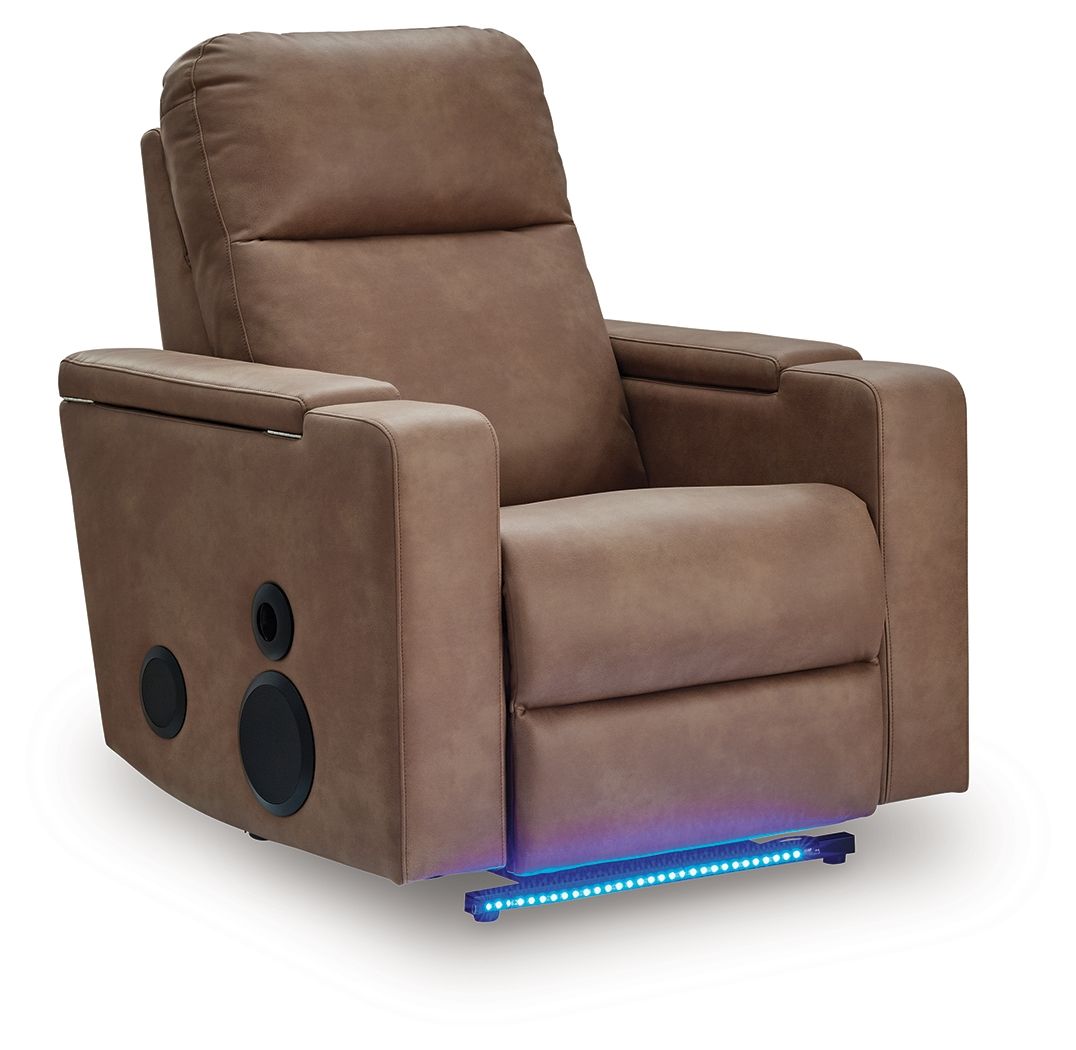 Lorrenton - Glider Power Recliner With Audio System - Caramel - Select Living Furniture - Glider Chairs - Signature Design by Ashley® - PC9022042A - Lorrenton - Glider Power Recliner With Audio System - Caramel -