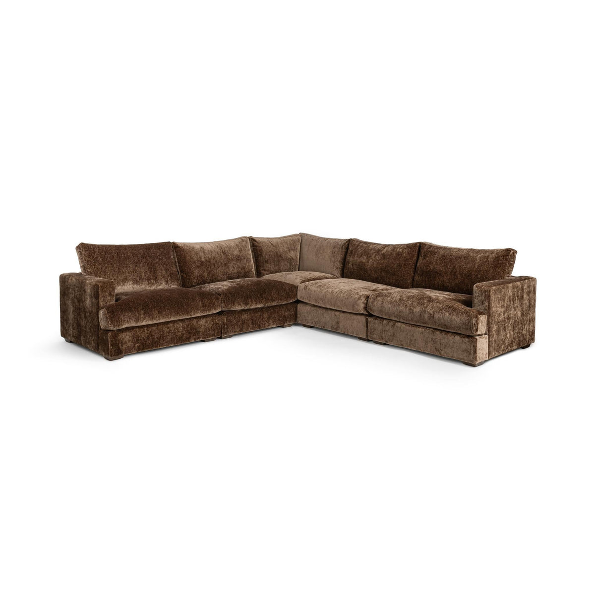 Ludwig - 5 Piece Sectional - Mossed Brown - Select Living Furniture - Stationary Sectionals - Classic Home - 4110SC52301 - Ludwig - 5 Piece Sectional - Mossed Brown -