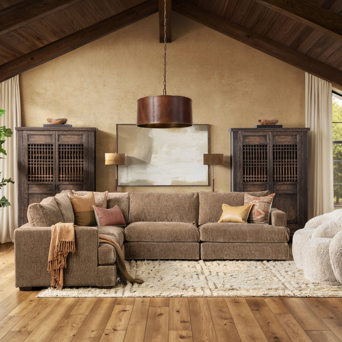 Ludwig - 5 Piece Sectional - Select Living Furniture - Stationary Sectionals - Classic Home - 4110SC52302 - Oyster Taupe - Ludwig - 5 Piece Sectional - Oyster Taupe - Select Living Furniture -