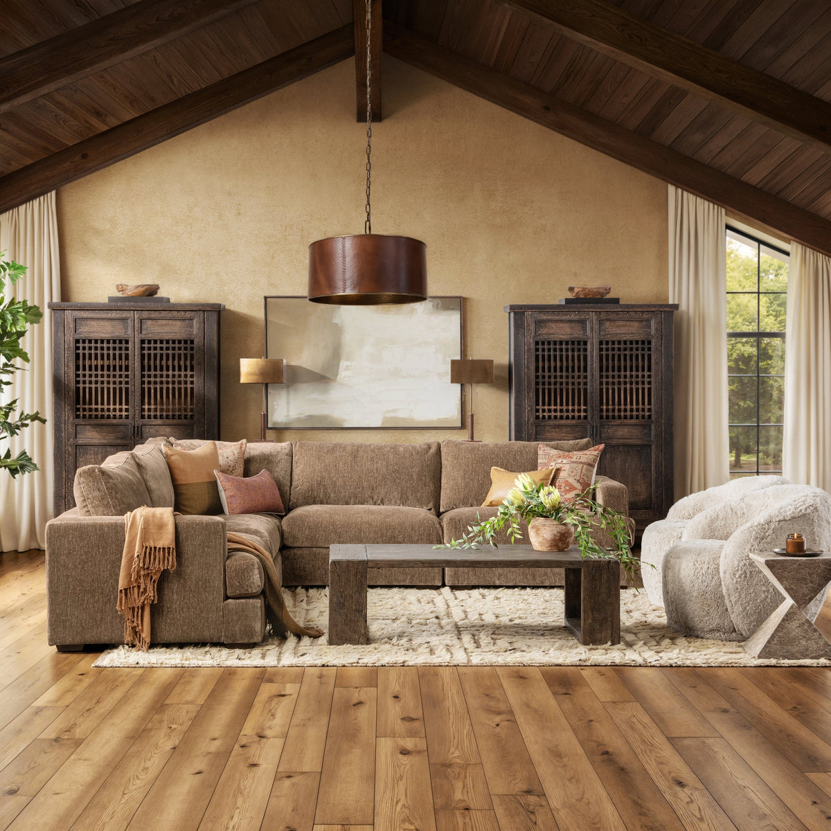 Ludwig - 5 Piece Sectional - Select Living Furniture - Stationary Sectionals - Classic Home - 4110SC52302 - Oyster Taupe - Ludwig - 5 Piece Sectional - Oyster Taupe - Select Living Furniture -