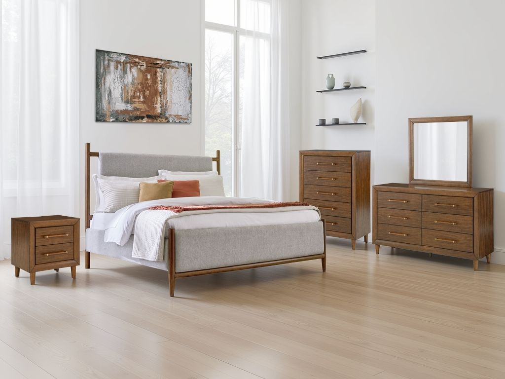 Lyncott - Upholstered Bed - Select Living Furniture - Upholstered Beds - Signature Design by Ashley® - B615B7 - Dark Brown -California King - Lyncott - Upholstered Bed -