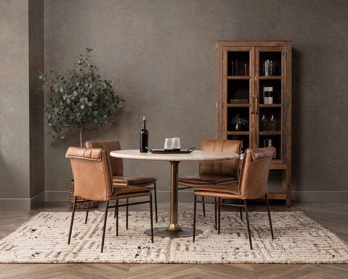 Malani - Travertine Gathering Table - Select Living Furniture - Dining Tables - Classic Home - 51012050 - Natural - Malani - Travertine Gathering Table -