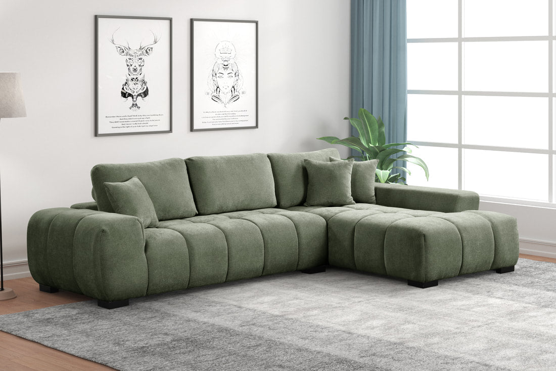 Manhattan Sectional - Select Living Furniture - Stationary Sectionals - Happy Homes -  - Green - Manhattan Sectional -