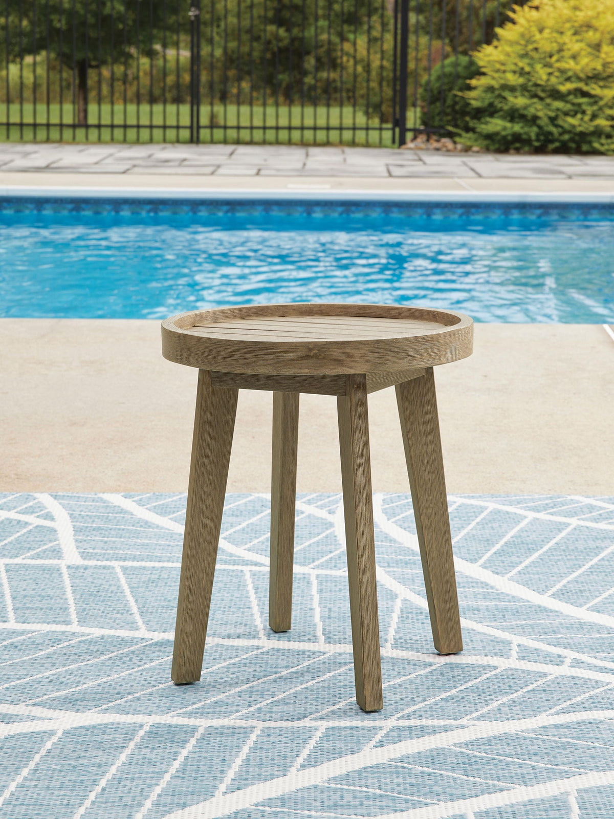 Marina Sun - Round End Table - Beige - Select Living Furniture - End Tables - Signature Design by Ashley® - PCP204-706 - Marina Sun - Round End Table - Beige -