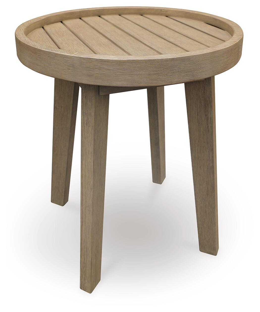 Marina Sun - Round End Table - Beige - Select Living Furniture - End Tables - Signature Design by Ashley® - PCP204-706 - Marina Sun - Round End Table - Beige -