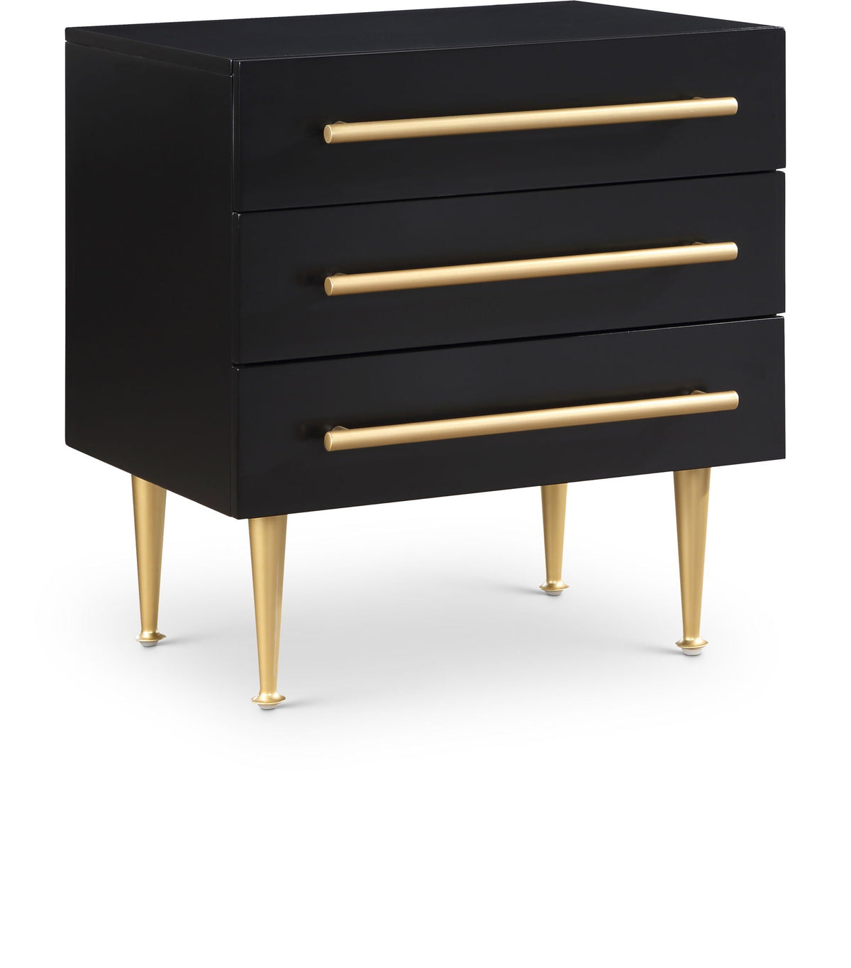 Marisol - Night Stand - Black - Select Living Furniture - Accent Nightstands - Meridian Furniture - 844Black-NS - Marisol - Night Stand - Black -