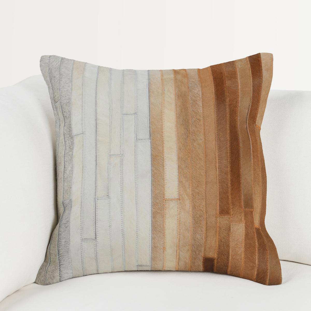 Meru - 20" x 20" Hide Pillow - Tan Multi - Select Living Furniture - Accent Pillows - Villa - V300045 - Meru - 20" x 20" Hide Pillow - Tan Multi -