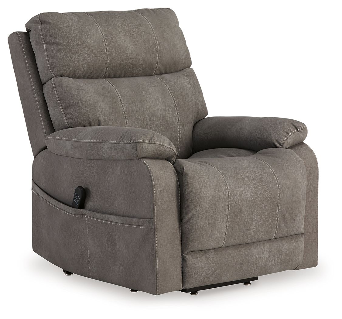 Next-Gen Durapella - Power Lift Recliner - Select Living Furniture - Lift Chairs - Signature Design by Ashley® - 4070812 - Dark Gray - Next-Gen Durapella - Power Lift Recliner -