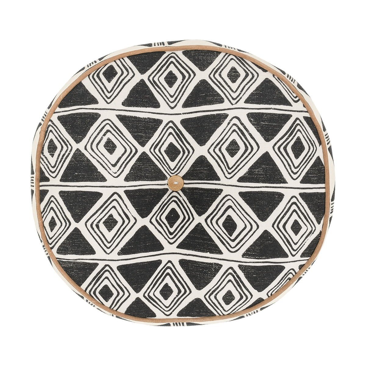 Nubia - 18" Round Pillow - Black / White - Select Living Furniture - Accent Pillows - Villa - V300075 - Nubia - 18" Round Pillow - Black / White -