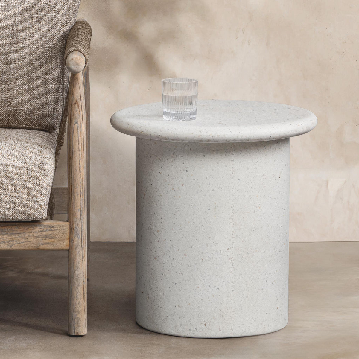 Nysa - Outdoor Round End Table - Select Living Furniture - End Tables - Classic Home - 51031811 - White -39.76"W x 39.76"D x 17.32"H - Nysa - Outdoor Round End Table -