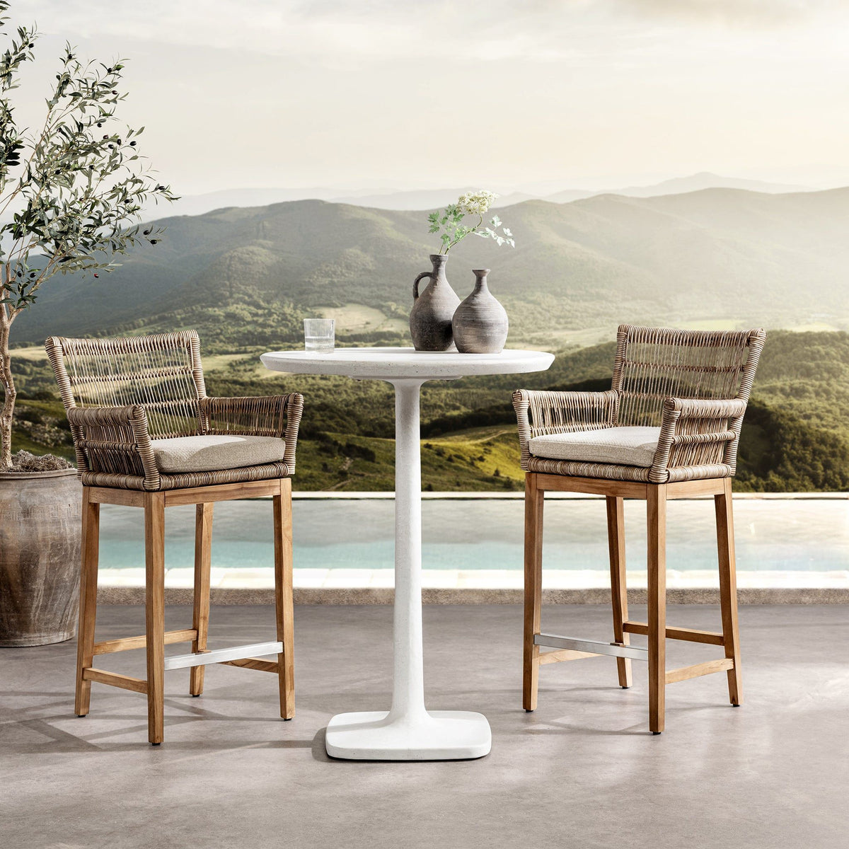 Paulina - Outdoor Dining Table - Select Living Furniture - Bistro Tables - Classic Home - 51031822 - Light Gray -Bistro Tables - Paulina - Outdoor Dining Table -
