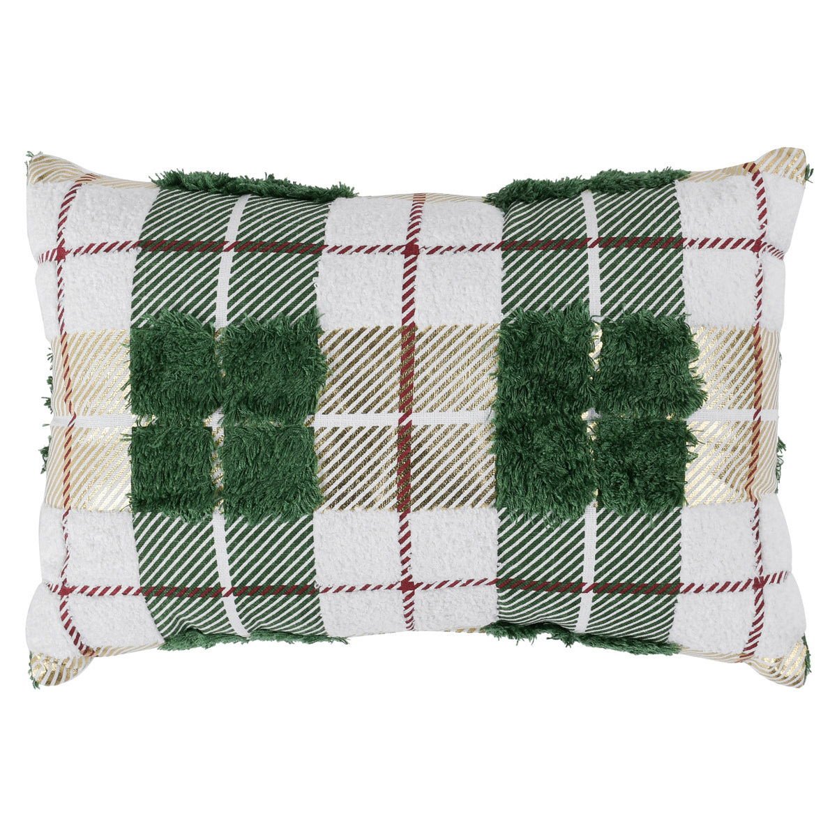 Plaid - VE Texture Pillow - Select Living Furniture - Accent Pillows - Villa - VE550022 - Green Multi -20" x 14" - Plaid - VE Texture Pillow -