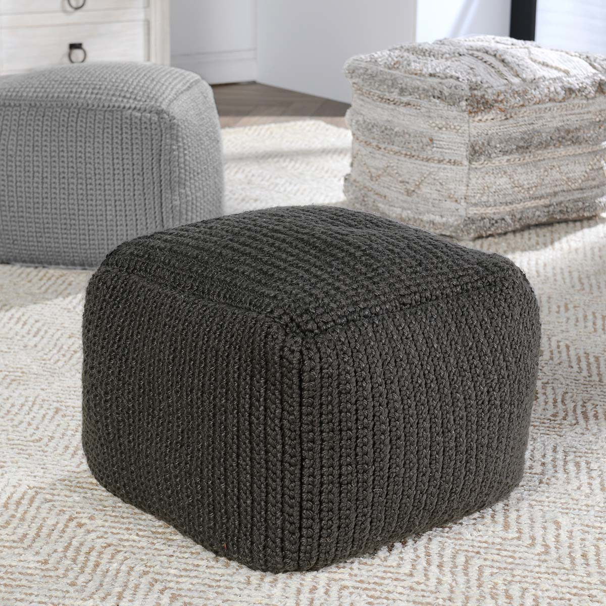 Prism - Pouf - Select Living Furniture - Accent Poufs - Villa - VP10034 - Natural - Prism - Pouf -