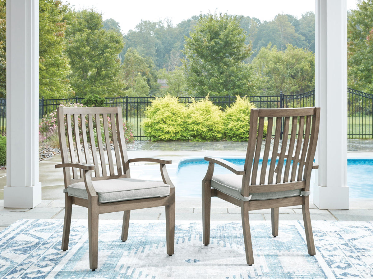 Rainier Ranch - Arm Chair With Cushion (Set of 2) - Brown / Beige - Select Living Furniture - Chair Sets - Signature Design by Ashley® - P701-601A - Rainier Ranch - Arm Chair With Cushion (Set of 2) - Brown / Beige -