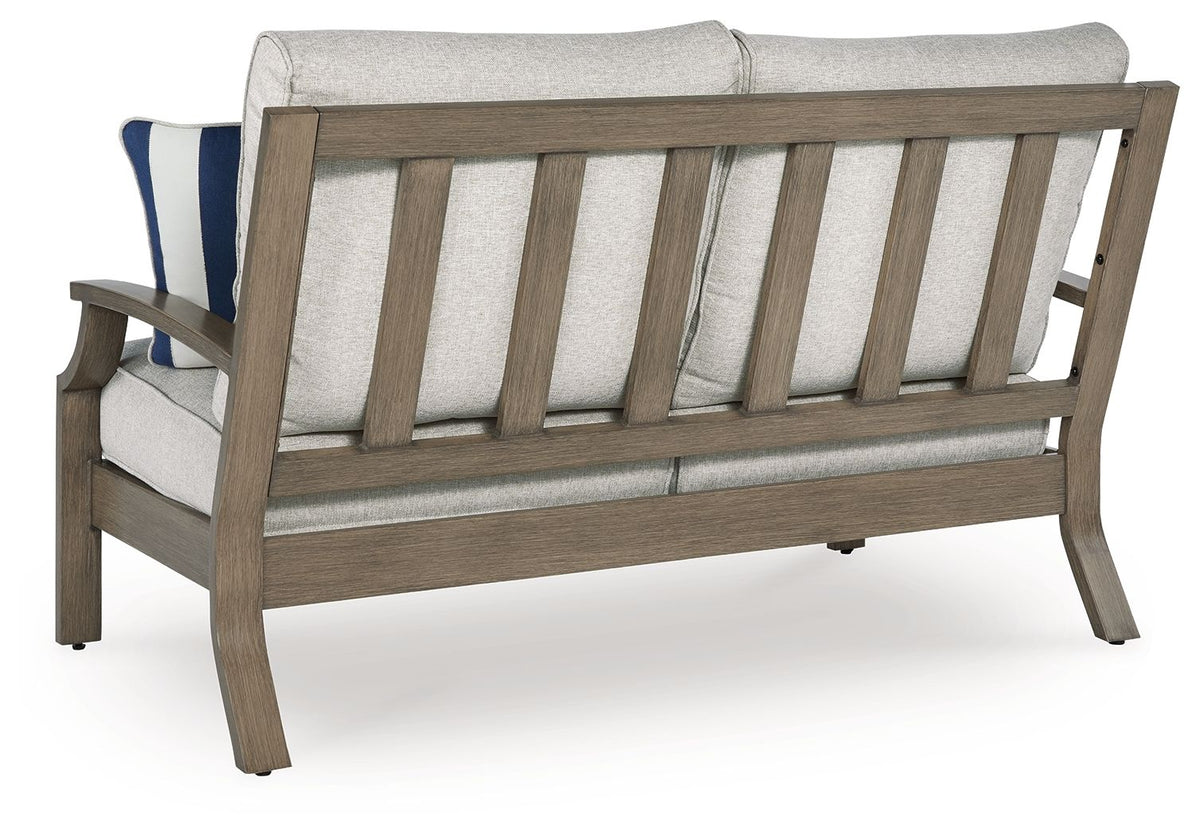 Rainier Ranch - Loveseat With Cushion - Brown / Beige - Select Living Furniture - Loveseats - Signature Design by Ashley® - P701-835 - Rainier Ranch - Loveseat With Cushion - Brown / Beige -