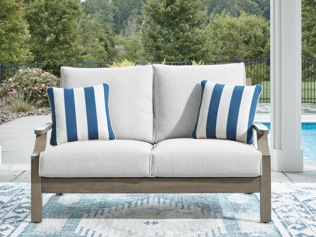 Rainier Ranch - Loveseat With Cushion - Brown / Beige - Select Living Furniture - Loveseats - Signature Design by Ashley® - P701-835 - Rainier Ranch - Loveseat With Cushion - Brown / Beige -