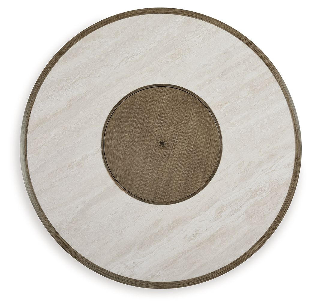 Rainier Ranch - Round Fire Pit Table - Beige - Select Living Furniture - Fire Pits - Signature Design by Ashley® - P701-776 - Rainier Ranch - Round Fire Pit Table - Beige -