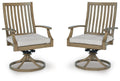 Rainier Ranch - Swivel Chair With Cushion (Set of 2) - Brown / Beige - Select Living Furniture - Chair Sets - Signature Design by Ashley® - P701-602A - Rainier Ranch - Swivel Chair With Cushion (Set of 2) - Brown / Beige -