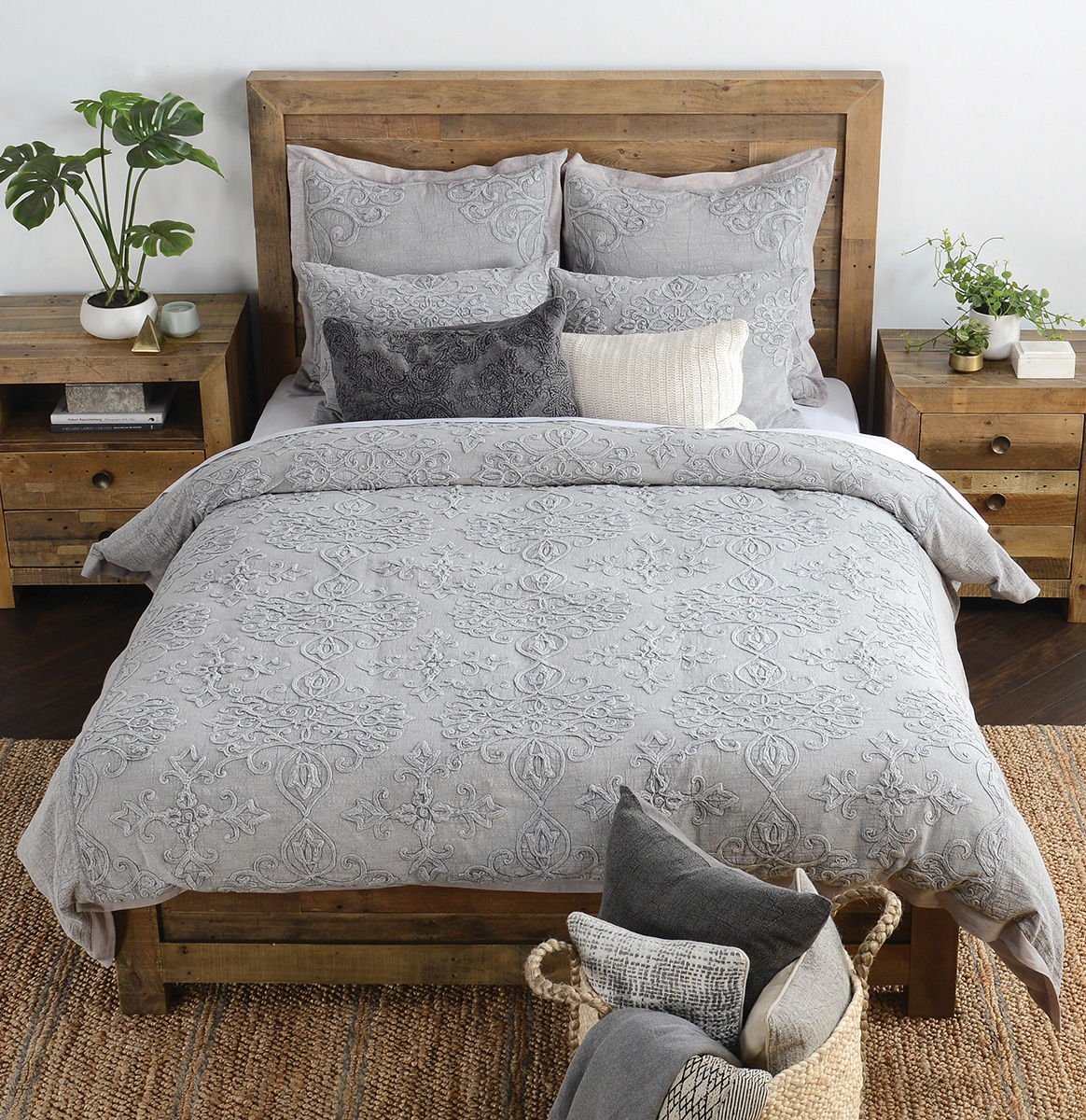 Reagan - Duvet - Select Living Furniture - Duvet Covers & Shams - Villa - V180118 - Gray -King - Reagan - Duvet -