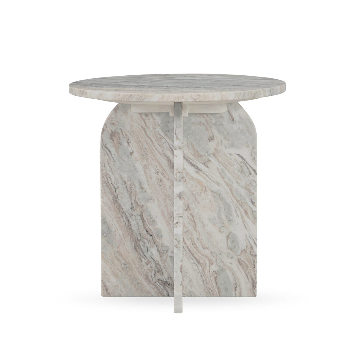 Reilly - Marble Round Table - Select Living Furniture - End Tables - Classic Home - 51012025 - Gray -End Tables - Reilly - Marble Round Table -