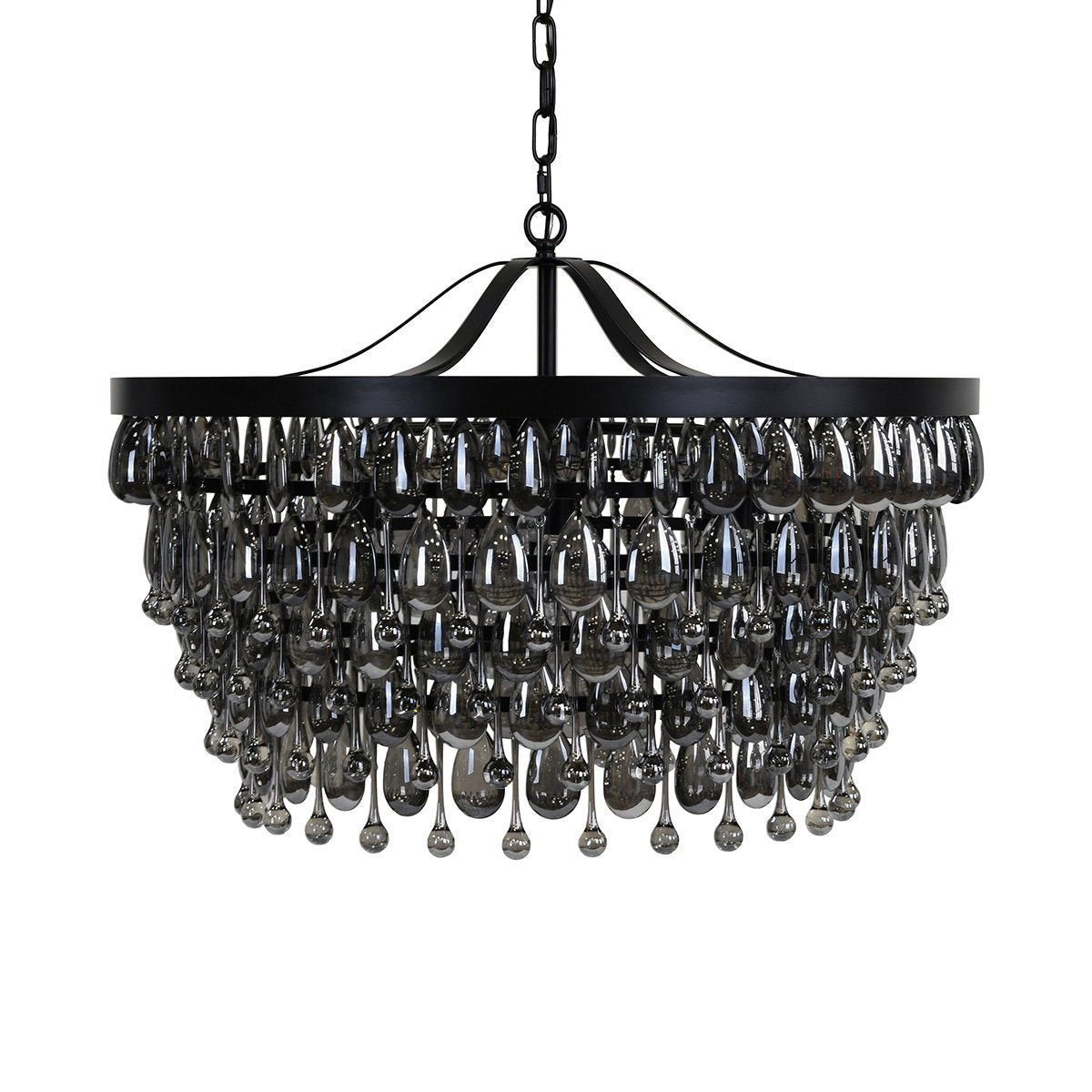 Renata - Glass Round Chandelier - Black - Select Living Furniture - Chandeliers - Classic Home - 56004169 - Renata - Glass Round Chandelier - Black -