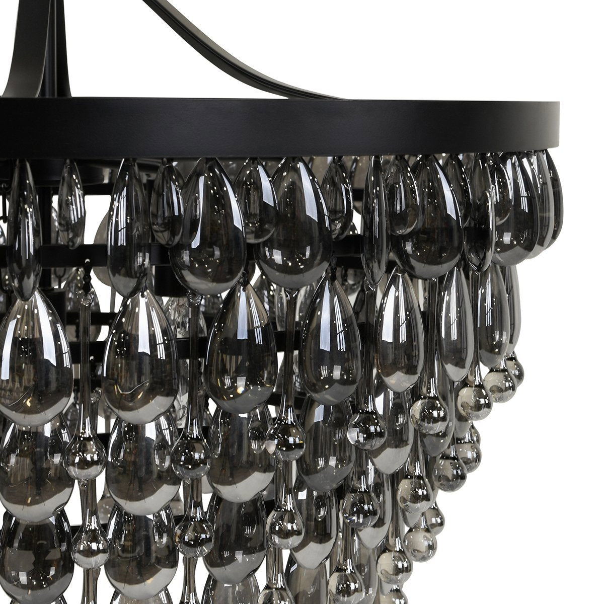 Renata - Glass Round Chandelier - Black - Select Living Furniture - Chandeliers - Classic Home - 56004169 - Renata - Glass Round Chandelier - Black -