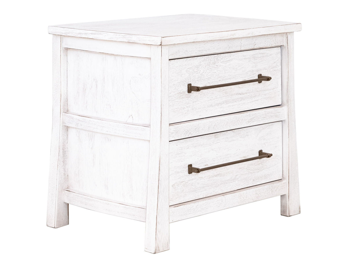 Roots - 2 Drawer Nightstand - Select Living Furniture - Accent Nightstands - IFD Group - IFD6131NTS - White - Roots - 2 Drawer Nightstand -