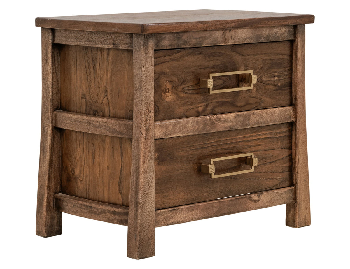 Roots - 2 Drawer Nightstand - Select Living Furniture - Accent Nightstands - IFD Group - IFD6731NTS - Dark Brown - Roots - 2 Drawer Nightstand -