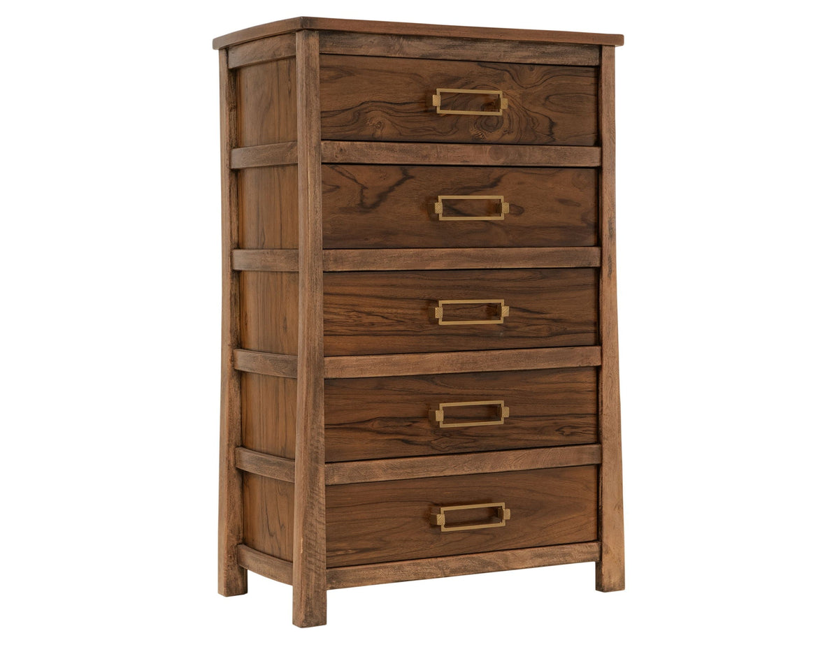 Roots - 5 Drawer Chest - Select Living Furniture - Accent Chests - IFD Group - IFD6731CHT - Dark Brown - Roots - 5 Drawer Chest -