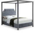Rowan - Canopy Bed - Select Living Furniture - Canopy Beds - Meridian Furniture - RowanGrey-K - Dark Gray -King - Rowan - Canopy Bed -