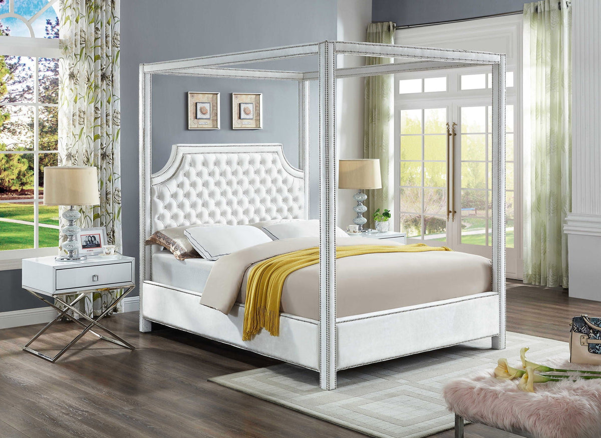 Rowan - Canopy Bed - Select Living Furniture - Canopy Beds - Meridian Furniture - RowanGrey-Q - Dark Gray -Queen - Rowan - Canopy Bed -