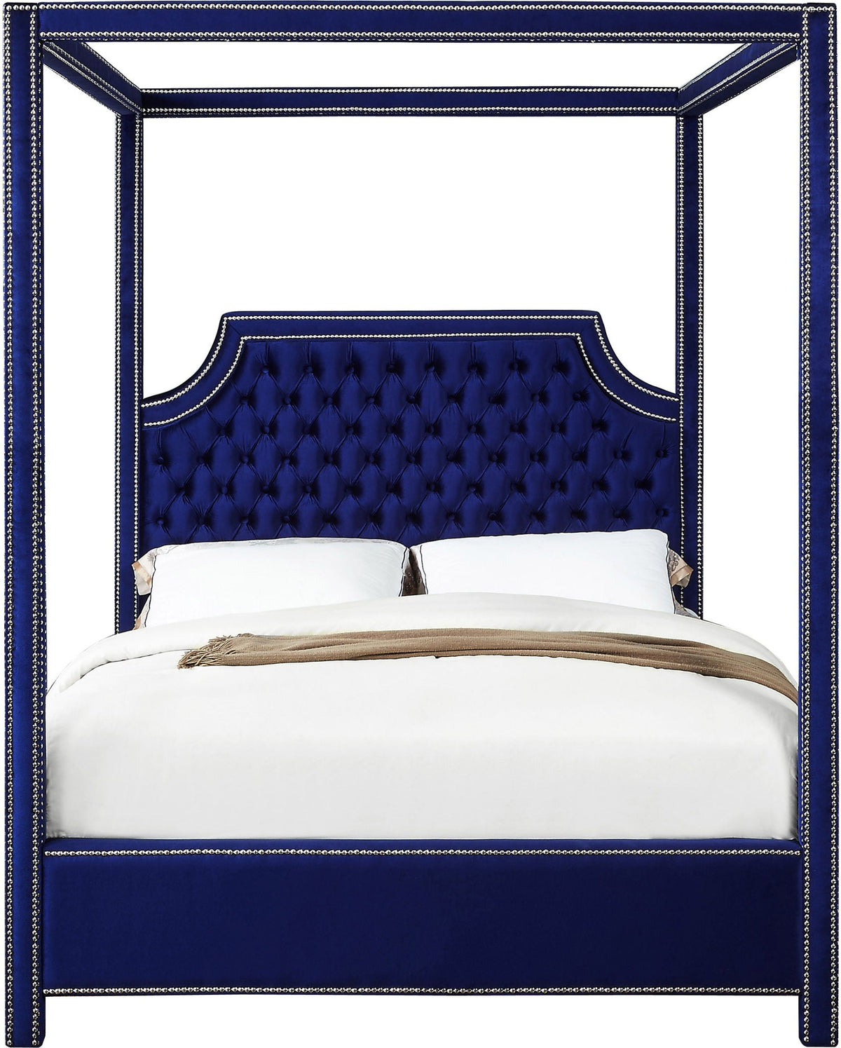 Rowan - Canopy Bed - Select Living Furniture - Canopy Beds - Meridian Furniture - RowanGrey-Q - Dark Gray -Queen - Rowan - Canopy Bed -