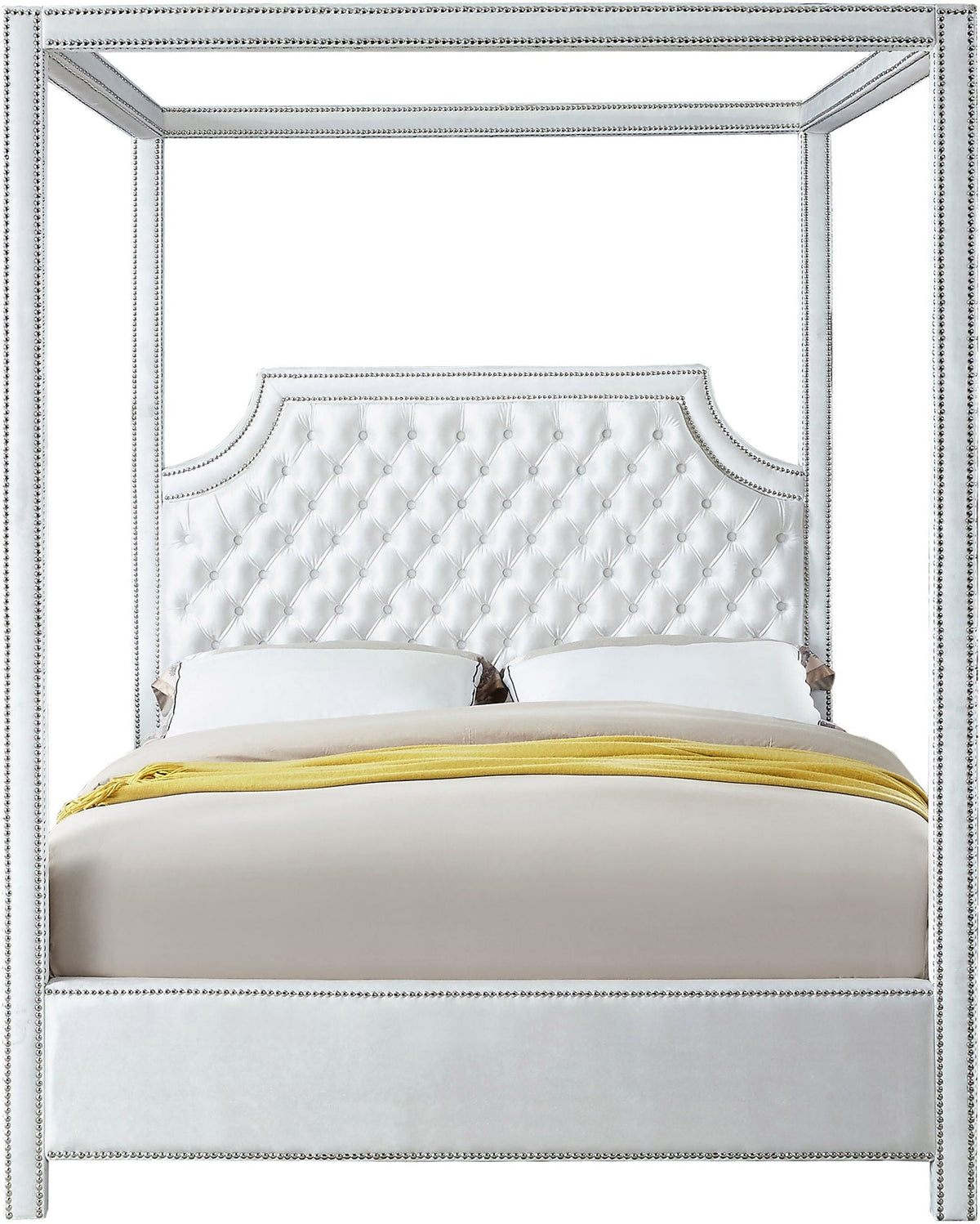 Rowan - Canopy Bed - Select Living Furniture - Canopy Beds - Meridian Furniture - RowanGrey-Q - Dark Gray -Queen - Rowan - Canopy Bed -