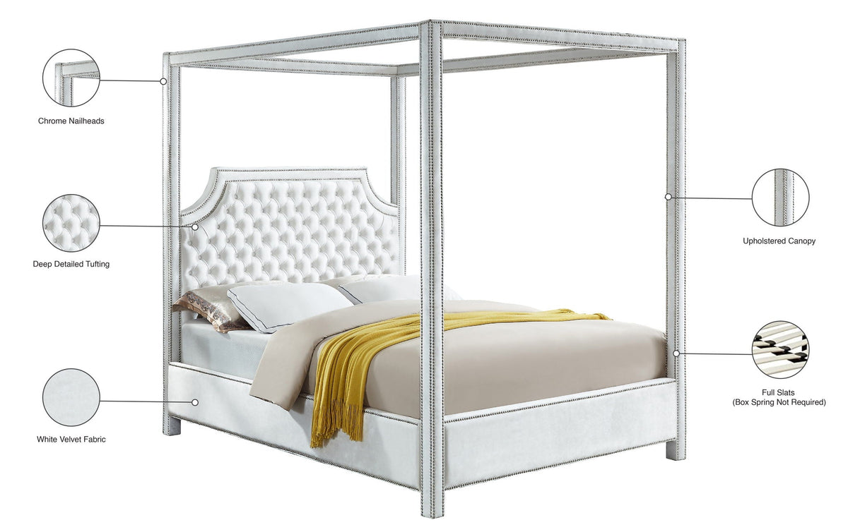 Rowan - Canopy Bed - Select Living Furniture - Canopy Beds - Meridian Furniture - RowanGrey-Q - Dark Gray -Queen - Rowan - Canopy Bed -